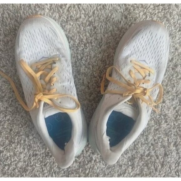 Hoka One One  Mach X Women's Running Shoes White, Aqua & Yellow Accents US 7.5 - Picture 3 of 8